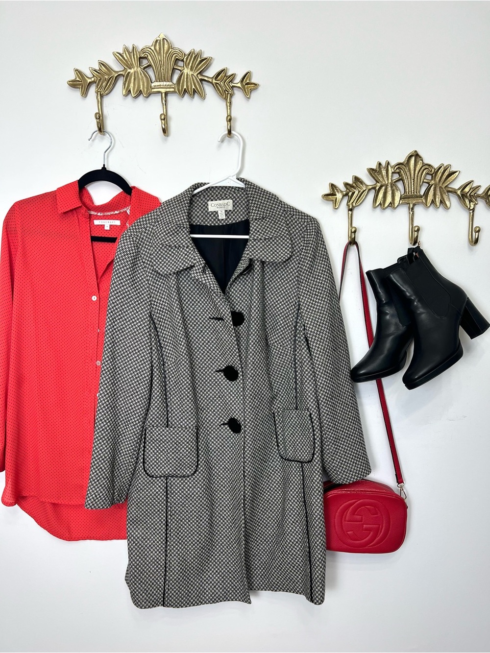Monochromatic wool blend pea coat xl ptp 23.5” l 26”